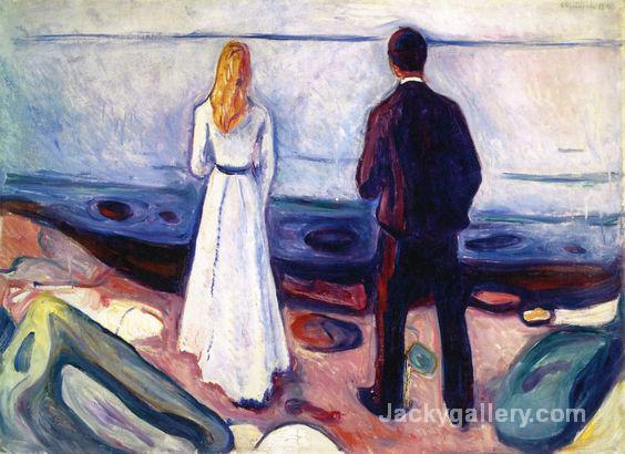 Two Human Beings (The Lonely Ones) by Edvard Munch paintings reproduction